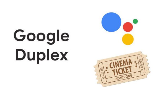 لوگوی گوگل دوپلکس به همراه یک بلیط سینما