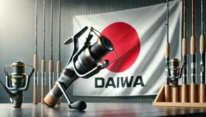 تصویر چوب ماهیگیری دایوا و پرچم کشور ژاپن