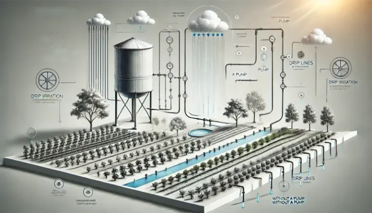 تصویر آبیاری قطره ای بدون پمپ