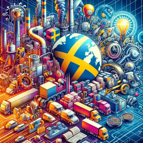 تصویر نمای کلی صادرات صنعت کشور سوئد