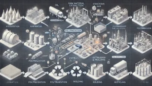 تصویر فرآیند تولید مواد اولیه پلاستیک
