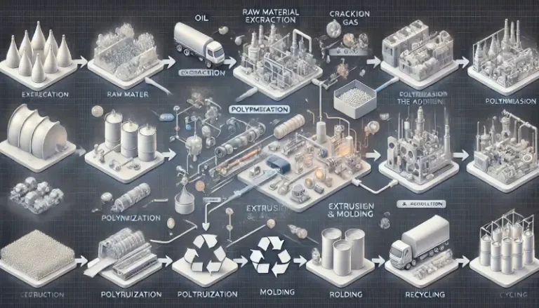 تصویر فرآیند تولید مواد اولیه پلاستیک