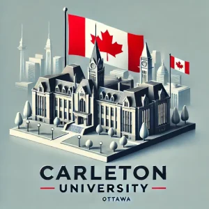 تصویر دانشگاه کارلتون اتاوا و پرچم کانادا