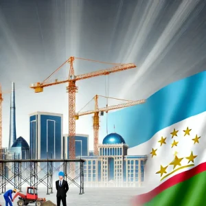 تصویر شرکت های ساختمانی تاجیکستان و پرچم تاجیکستان پشت زمینه تصویر