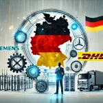تصویر لوگوها و پرچم آلمان برای مقاله شرکت های صنعتی آلمان