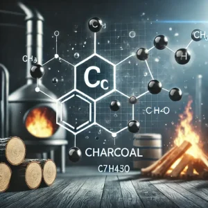 تصویر فرمول شیمیایی زغال چوب